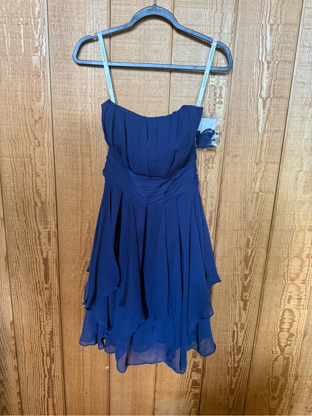 David’s Bridal Short Chiffon Strapless Dress  F14169 size 6